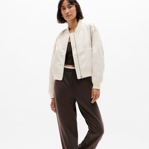 Athleta Cream Bomber Jacket for Women